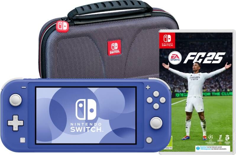 Nintendo Switch Lite Blauw + EA Sports FC 25 + Bigben Beschermtas