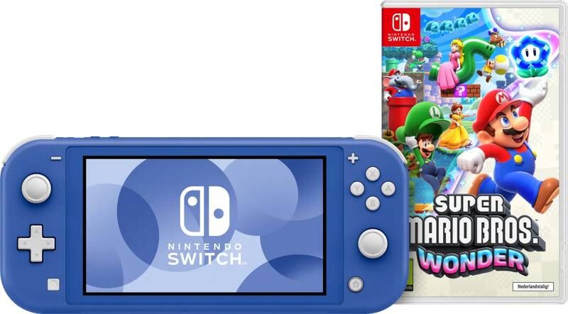 Nintendo Switch Lite Blauw + Super Mario Bros. Wonder