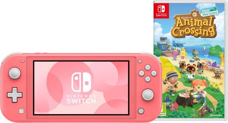 Nintendo Switch Lite Koraal + Animal Crossing New Horizons