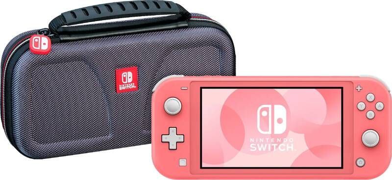 Nintendo Switch Lite Koraal + Bigben Officiële Switch Lite Beschermtas