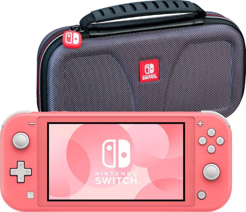 Nintendo Switch Lite Koraal + Bigben Officiële Switch Lite Beschermtas