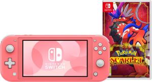 Nintendo Switch Lite Koraal + Pokémon Scarlet