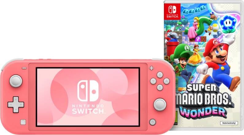 Nintendo Switch Lite Koraal + Super Mario Bros. Wonder