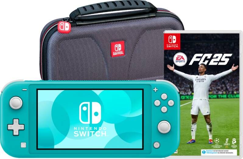 Nintendo Switch Lite Turquoise + EA Sports FC 25 + Bigben Beschermtas