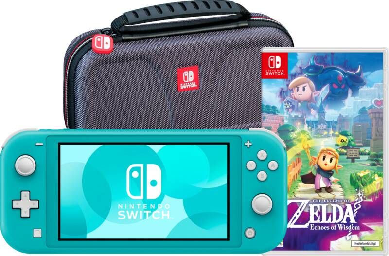 Nintendo Switch Lite Turquoise + Zelda: Echoes of Wisdom + Bigben Beschermtas