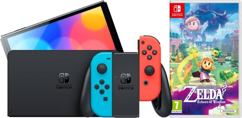 Nintendo Switch OLED Blauw Rood + Zelda: Echoes of Wisdom