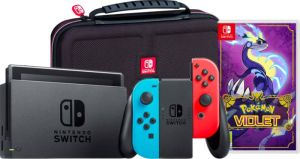 Nintendo Switch Rood Blauw + Pokémon Violet + Big Ben Travel Case