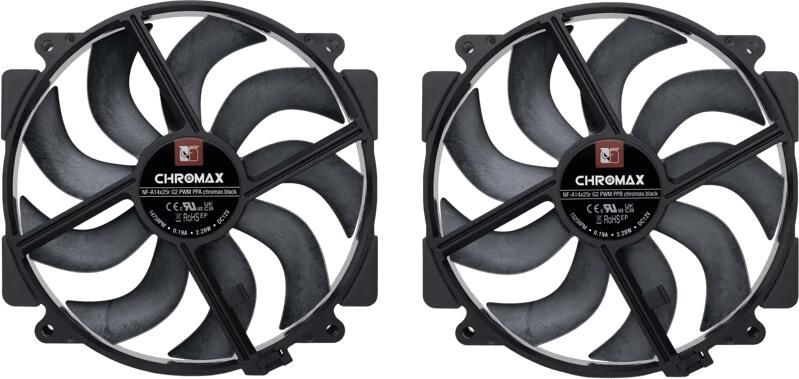 Noctua NF-A14x25r G2 PWM Zwart Duo Fan Kit