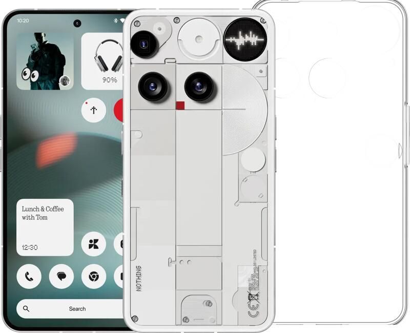 Nothing Tech Nothing Phone (3) 256GB Wit 5G + Just in Case Back Cover Transparant