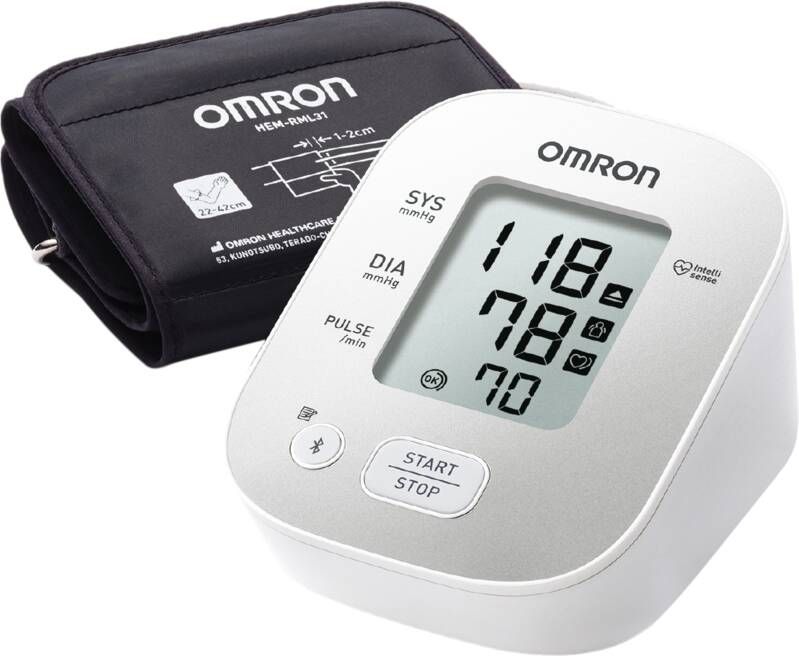 Omron X2 Smart PLUS Bloeddrukmeter Bovenarm- Blood Pressure Monitor met Hartslagmeter – Onregelmatige Hartslag Klinisch Gevalideerd met Mobiele App 22 tot 42 cm Manchet