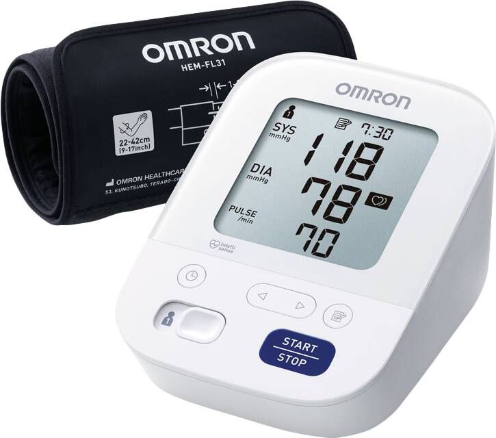 Omron X3 Comfort Bloeddrukmeter Bovenarm Aanbevolen door Hartstichting Blood Pressure Monitor met Hartslagmeter – Onregelmatige Hartslag 22 tot 42 cm Manchet – 5 jaar Garantie