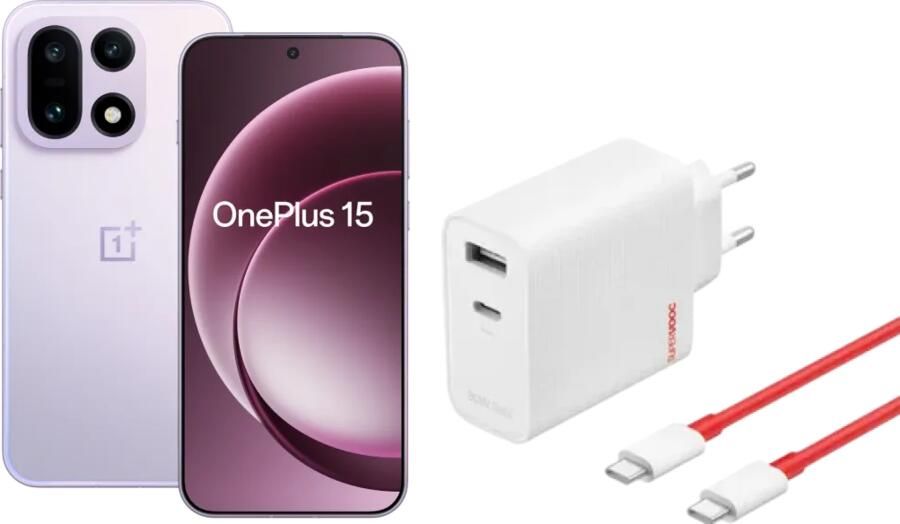 OnePlus 15 512GB Paars 5G + SuperVOOC Oplader 120W + Usb C kabel