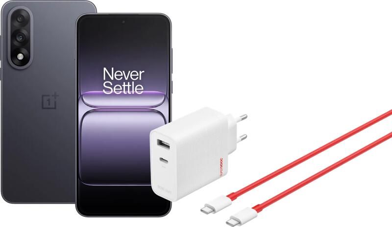 OnePlus Nord 5 256GB Zwart 5G + SuperVOOC Oplader 80W met 2 Poorten + Usb C kabel