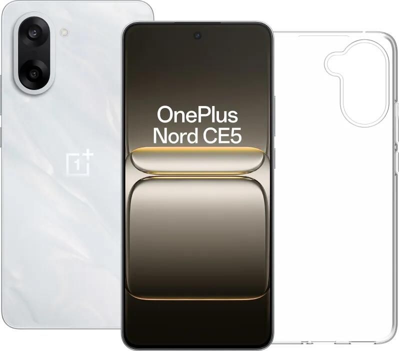 OnePlus Nord CE 5 128GB Wit 5G + BlueBuilt Back Cover Transparant