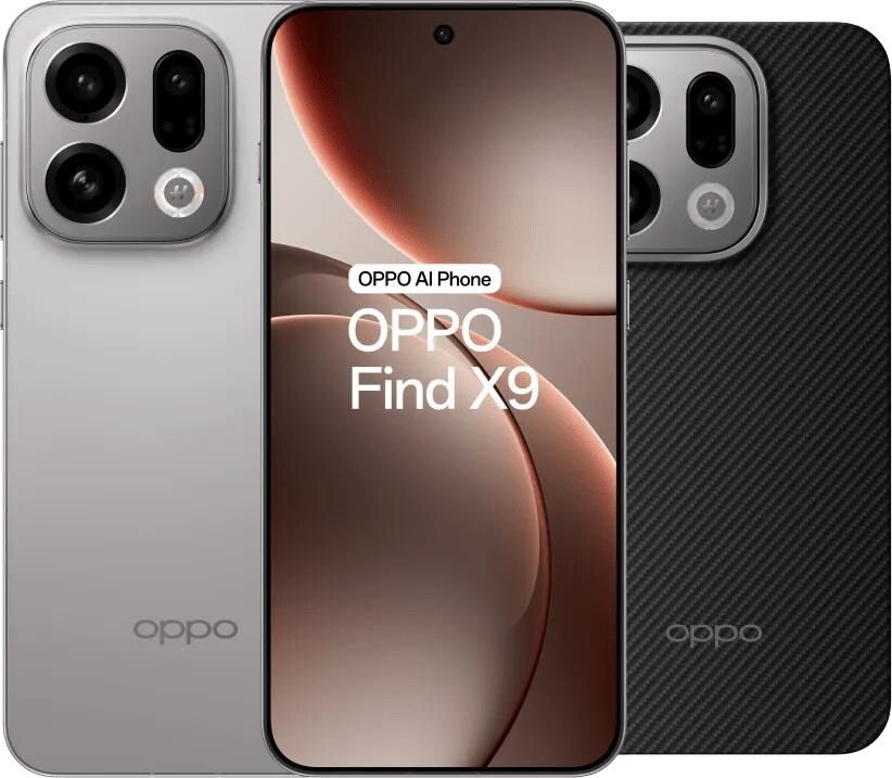 Oppo Find X9 512GB Grijs 5G + Find X9 Back Cover Met Magneet Zwart