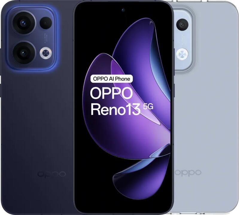 Oppo Reno13 256GB Blauw 5G + Just in Case Back Cover Transparant