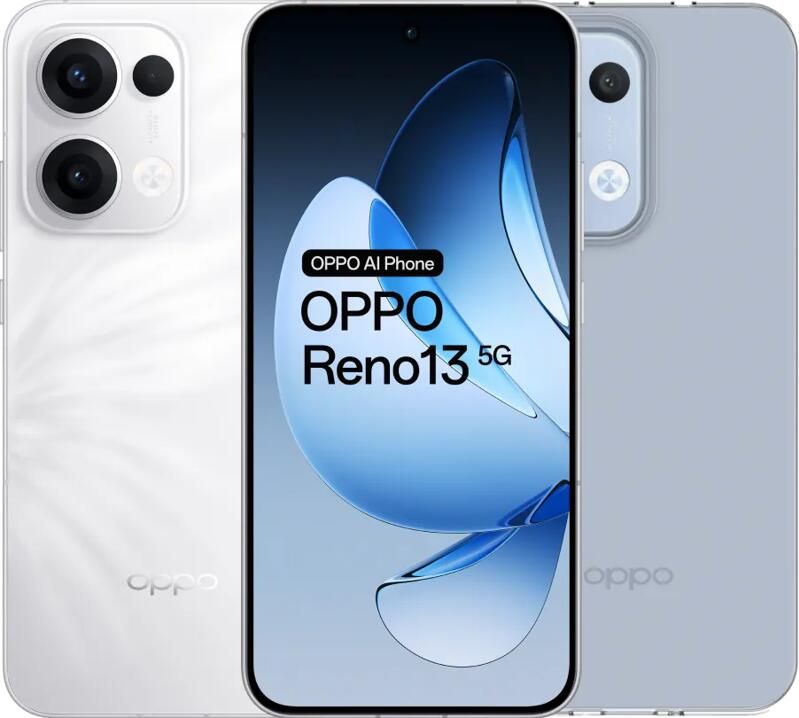 Oppo Reno13 256GB Wit 5G + Just in Case Back Cover Transparant