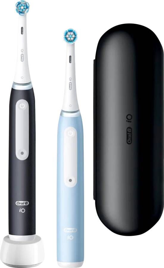 Oral-B iO 3-pack 2 stuks zwarte en blauwe elektrische tandenborstels 2 opzetborstels 1 reisetui