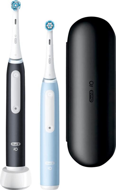 Oral-B iO 3-pack 2 stuks zwarte en blauwe elektrische tandenborstels 2 opzetborstels 1 reisetui