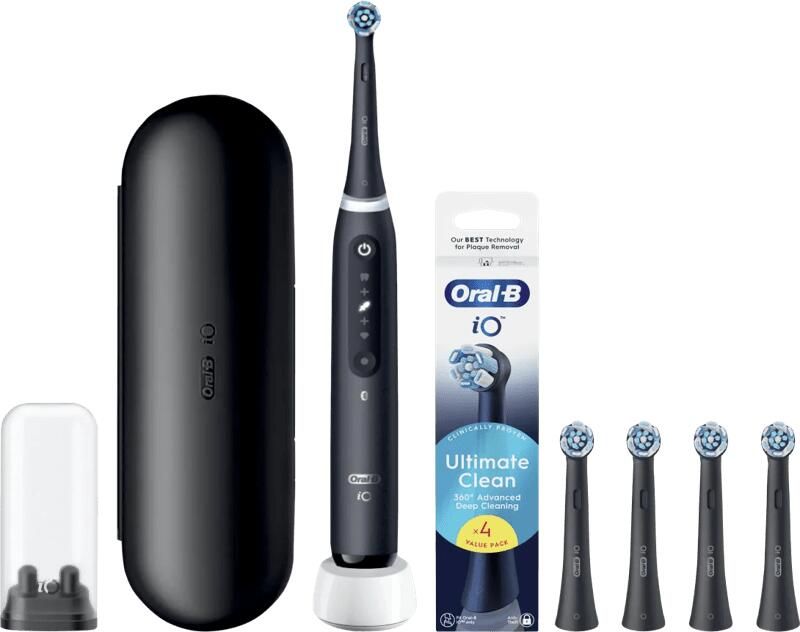 Oral-B iO 5N Zwart + 4 opzetborstels voor grondige reiniging