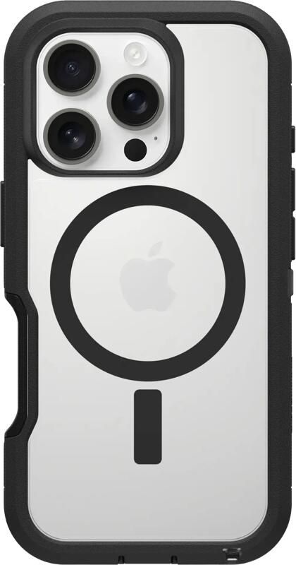 OtterBox Defender XT iPhone 16 Pro Back Cover met MagSafe Magneet Transparant Zwarte Rand