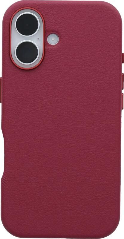 OtterBox Symmetry Apple iPhone 16 Back Cover met MagSafe Magneet Leer Rood