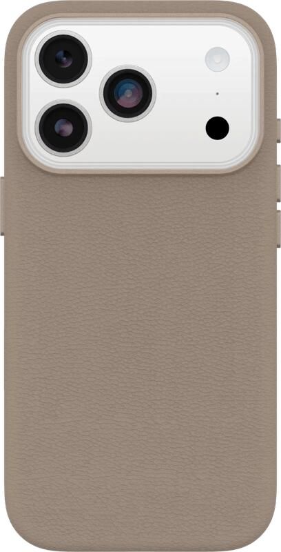 OtterBox Symmetry iPhone 17 Pro Back Cover met MagSafe Magneet Leer Grijs