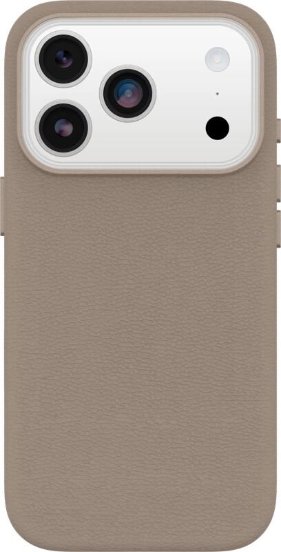 OtterBox Symmetry iPhone 17 Pro Back Cover met MagSafe Magneet Leer Grijs