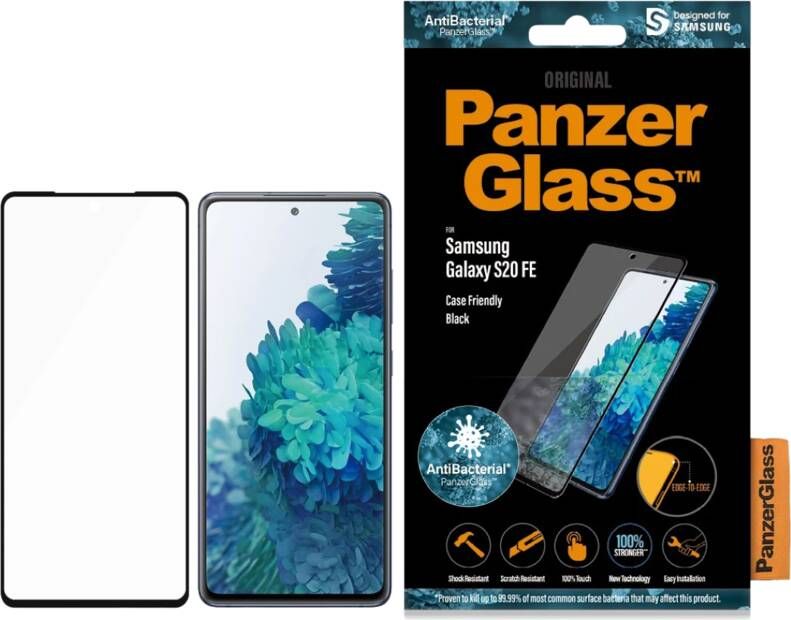 PanzerGlass Anti-Bacterial Case Friendly Screenprotector voor de Samsung Galaxy S20 FE