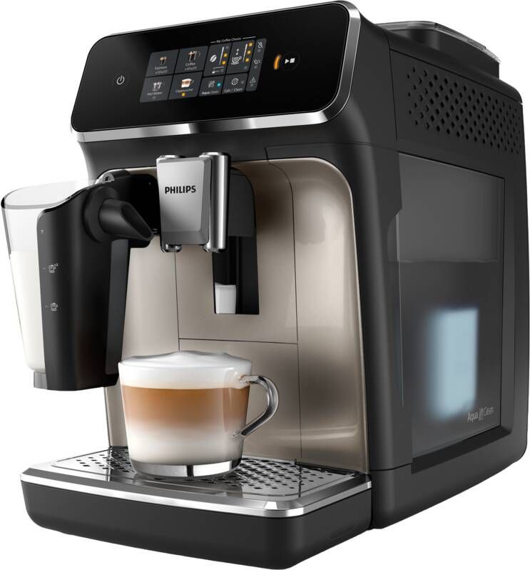 Philips 2300 Series LatteGo EP2236 40 Espressomachine 3 Soorten Koffie + Heet Water Zwart Chroom + AquaClean Filter