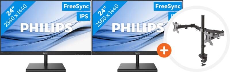 Philips 2x 245E1S + NewStar FPMA-D550DBLACK