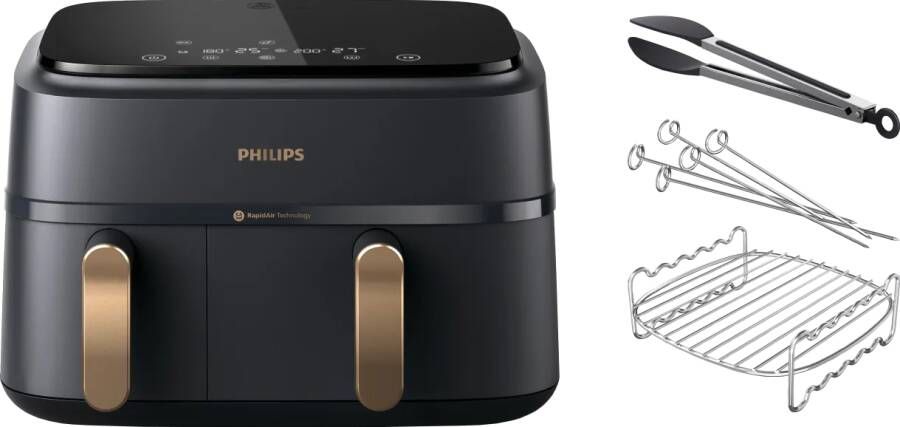 Philips 3000 series Dual Basket NA352 00 + Dubbellaagse kookset