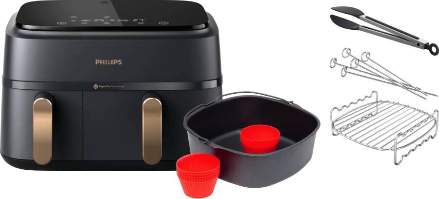 Philips 3000 series Dual Basket NA352 00 + Dubbellaagse kookset + Bakmeesterset