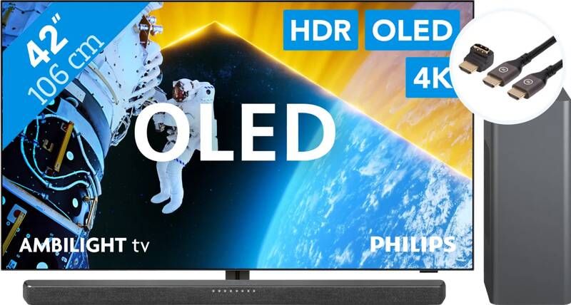 Philips 42OLED809 Ambilight (2024) + TAB6309 + BlueBuilt HDMI Kabel