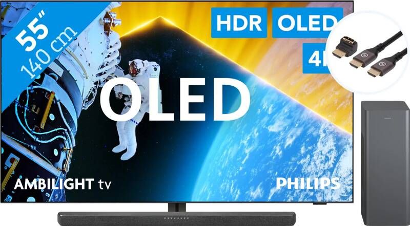 Philips 55OLED809 Ambilight (2024) + TAB6309 + BlueBuilt HDMI Kabel