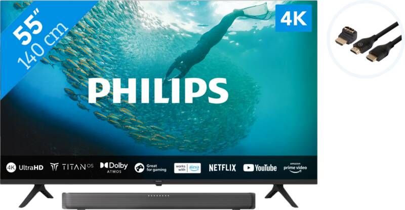 Philips 55PUS7009 + Soundbar + Hdmi kabel