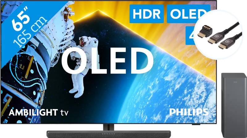Philips 65OLED809 Ambilight (2024) + TAB6309 + BlueBuilt HDMI Kabel