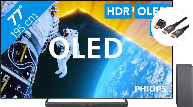 Philips 77OLED809 Ambilight (2024) + TAB6309 + BlueBuilt HDMI Kabel