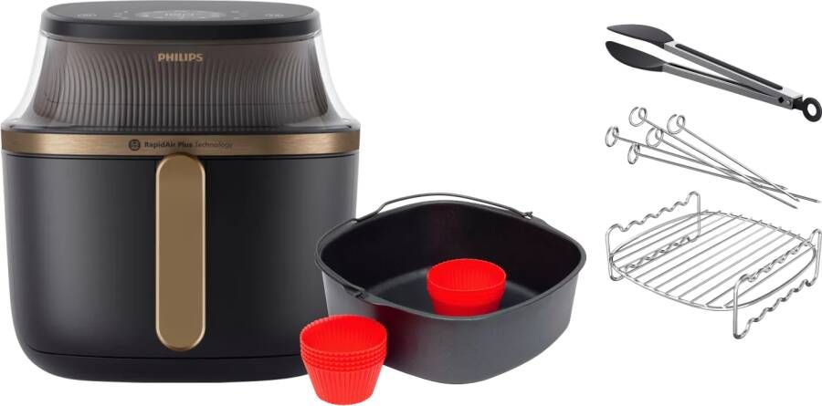 Philips Airfryer XL 3000 Serie NA332 00 + Dubbellaagse kookset + Bakmeesterset