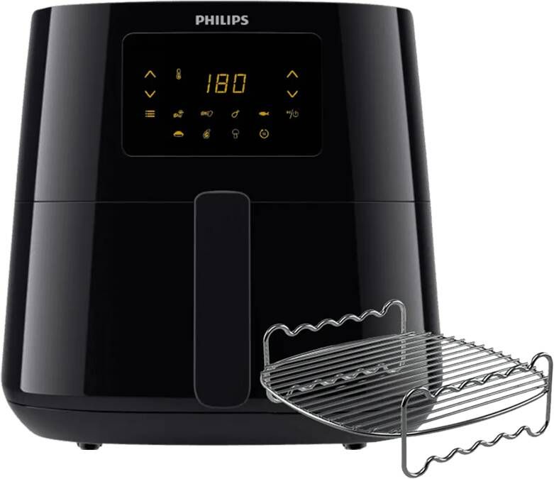Philips Airfryer Essential 3000 Series HD9270 96 6 2 liter (XL) Heteluchtfriteuse Warmhoudfunctie 14 in 1 kookfuncties Met spiesjes & grillrooster