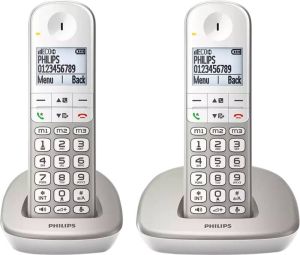 Philips XL4902S Draadloze Senioren Telefoon 2 Handsets Grote Toetsen Volumeboost en Gehoorapparaat Ondersteuning