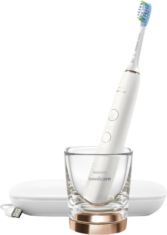 Philips Sonicare Elektrische tandenborstel DiamondClean 9000 HX9911 met sonartechnologie laadglas usb-reisetui