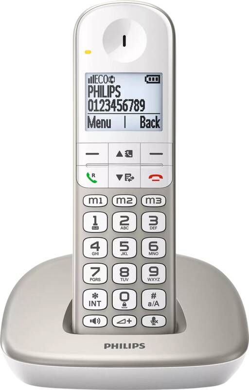 Philips XL4901S DECT-telefoon Draadloze Senioren Telefoon met 1 Handset Grote Toetsen Volumeboost en Gehoorapparaat Compatibiliteit Wit