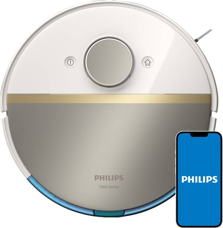 Philips Homerun 7000 Series Aqua Robotstofzuiger met dweilfunctie tot 180 minuten batterijduur 5000 PA wit (XU7000 02)