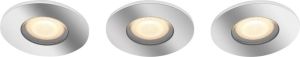 Philips Hue Adore recessed Inbouwspot Badkamer White Ambiance GU10 Chroom 3 x 5W Bluetooth incl. Dimmer Switch
