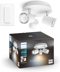 Philips Hue Adore Opbouwspot Badkamer White Ambiance GU10 Wit 3 x 5 5W Bluetooth incl. Dimmer Switch