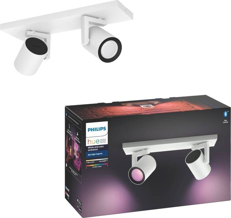 Philips Hue Argenta Opbouwspot 2 Spots (Wit Kleur) Wit | elektronica en media | Smart Home Slimme Verlichting | 8718696171585
