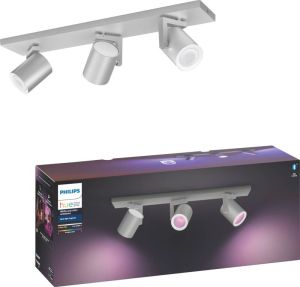 Philips Hue Argenta Opbouwspot White and Color Ambiance GU10 3 x 5 7W Aluminium Bluetooth