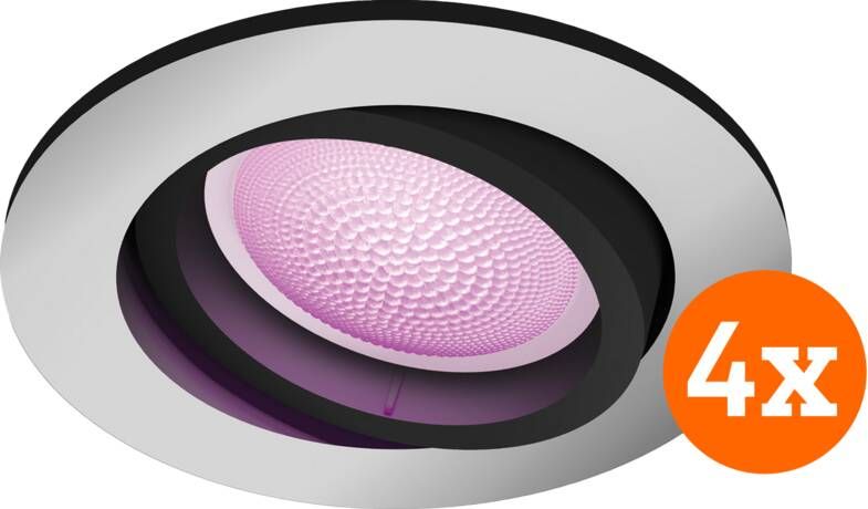 Philips Hue Centura inbouwspot White and Color rond Aluminium 4-pack