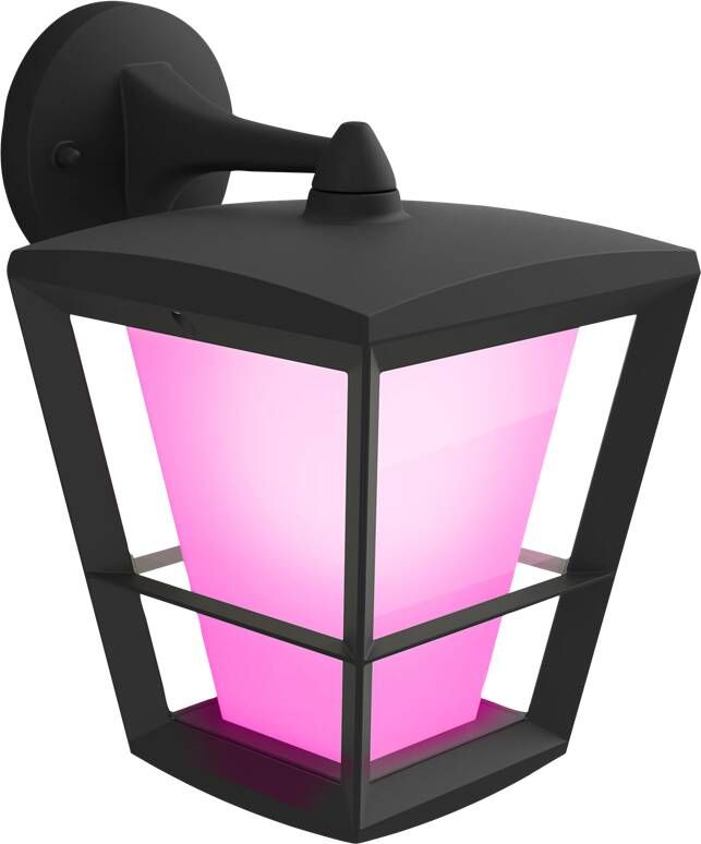 Philips Hue Down Econic Wandlamp White and Color Ambiance Zwart Buiten